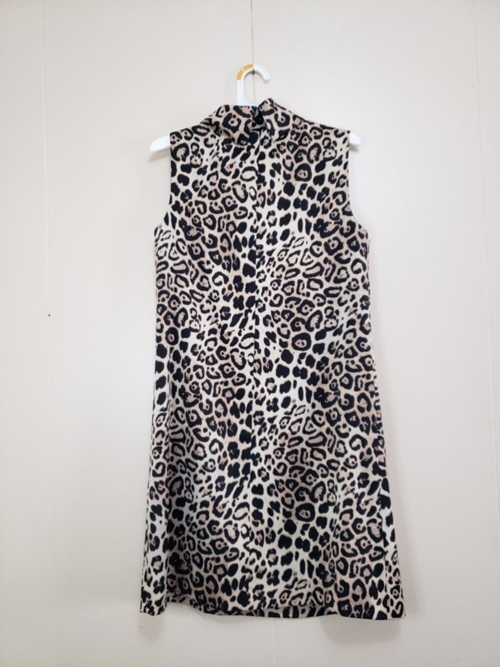Alex Marie Womens 4 Mini Dress Leopard High Collar Sleeveless Cocktail Satin - Picture 2 of 6